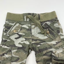 Load image into Gallery viewer, Boys Dymples, cotton lined camo print pants, elasticated, FUC, size 0,