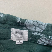Load image into Gallery viewer, Boys Gem Look, crinkle cotton short sleeve shirt, turtles, GUC, size 0,
