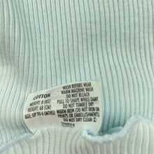 Load image into Gallery viewer, unisex Bonds, blue ribbed cotton singlet top, FUC, size 00,