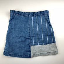 Load image into Gallery viewer, Girls Pumpkin Patch, patchwork stretch dnim skirt, adjustable, GUC, size 8