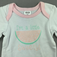 Load image into Gallery viewer, Girls Baby Berry, soft cotton bodysuit / romper, watermelon, GUC, size 000