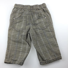 Load image into Gallery viewer, Boys Next, cotton lined check pants, elasticated waist, GUC, size 6-9 months
