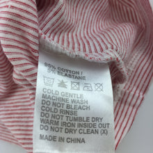 Load image into Gallery viewer, Girls Bebe by Minihaha, red & white stripe t-shirt / top, summer outfit, GUC, size 000