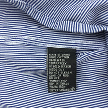 Load image into Gallery viewer, Boys Industrie, navy and white stripe cotton long sleeve shirt, EUC, size 7