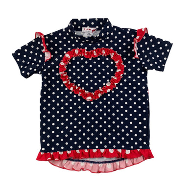 Plum navy short sleeve rashie / swim top, size 00, Pre-loved