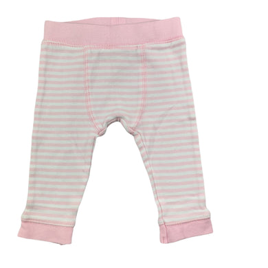 Sprout pink & white soft cotton leggings / bottoms, size 00, Pre-loved