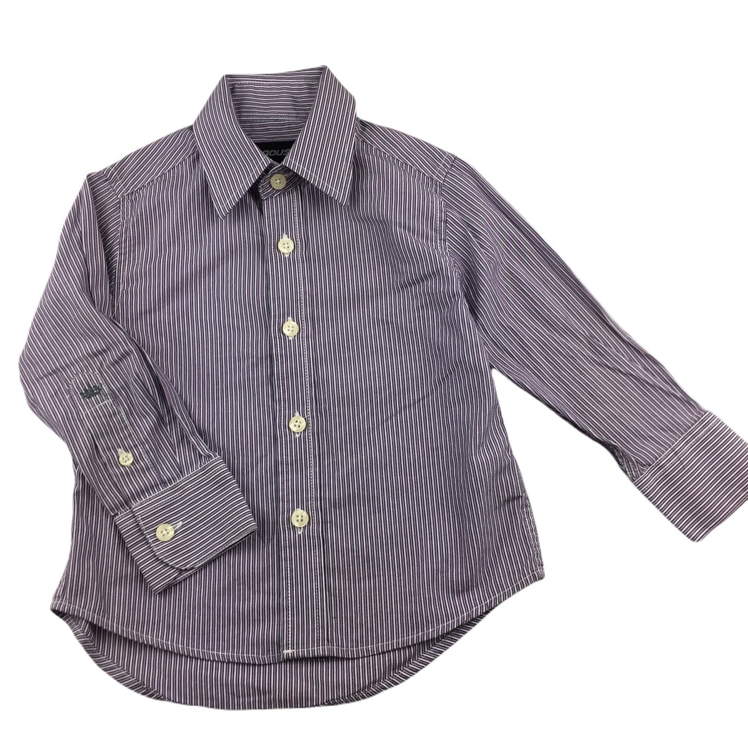 Industrie purple & blue stripe cotton long sleeve shirt, size 2, Pre-loved