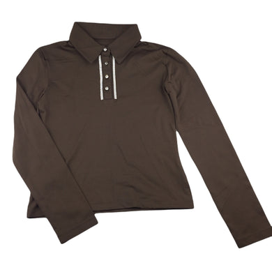 Lapin House brown luxurious long sleeve top, diamante, size 10, Pre-loved