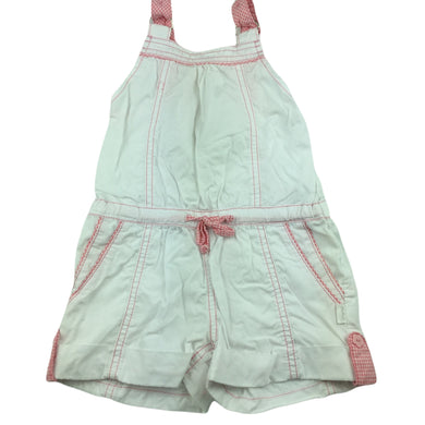 Pumpkin Patch white lightweight cotton playsuit, size 1, Pre-loved
