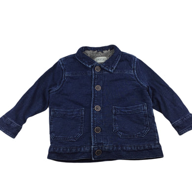 Next faux fur lined denim jacket, size 1, Pre-loved