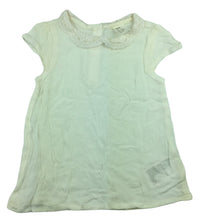 Load image into Gallery viewer, H&amp;M gorgeous lightweight top, lace collar, size 2, Pre-loved