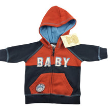 Load image into Gallery viewer, Baby Biz fleece lined zipup hoodie / sweater, size 000, BNWT