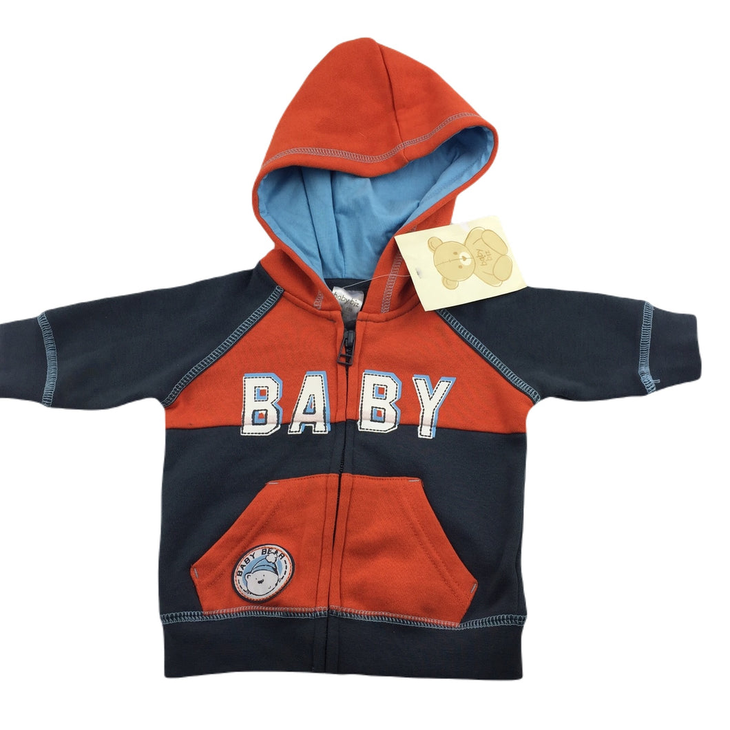 Baby Biz fleece lined zipup hoodie / sweater, size 000, BNWT