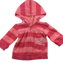 Load image into Gallery viewer, Tiny Little Wonders pink fleece zip-up hooded jacket, size 00, Pre-loved