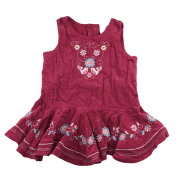 Baby Baby cute cotton corduroy embroidered party dress, size 0, Pre-loved