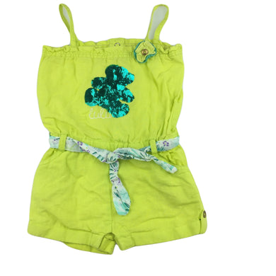 Lulu Castagnette adorable cotton / linen playsuit, size 6 months, Pre-loved