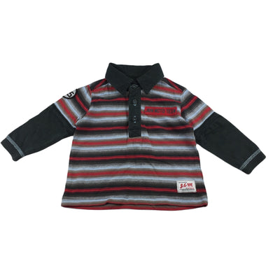 Jack & Milly cotton long sleeve polo shirt / tee, size 0, Pre-loved