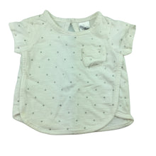 Load image into Gallery viewer, Target white cotton &amp; silver spot t-shirt / top, size 000, Pre-loved