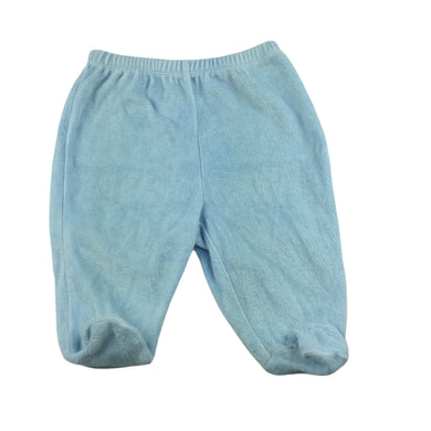 Prenatal blue velour footed pants / bottoms, size 000, Pre-loved