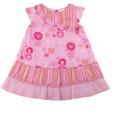 Target pink cotton floral summer / party dress, size 00, Pre-loved