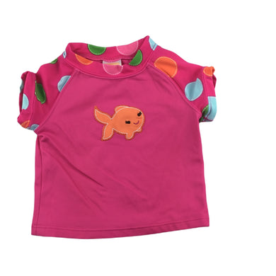 Gymboree pink short sleeve rashie / swim top, size 00, Pre-loved