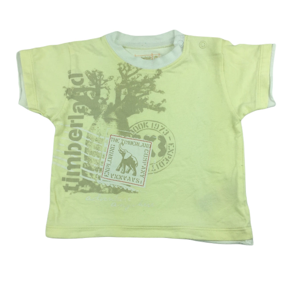 Timberland yellow cotton t-shirt / tee, size 6 months, Pre-loved