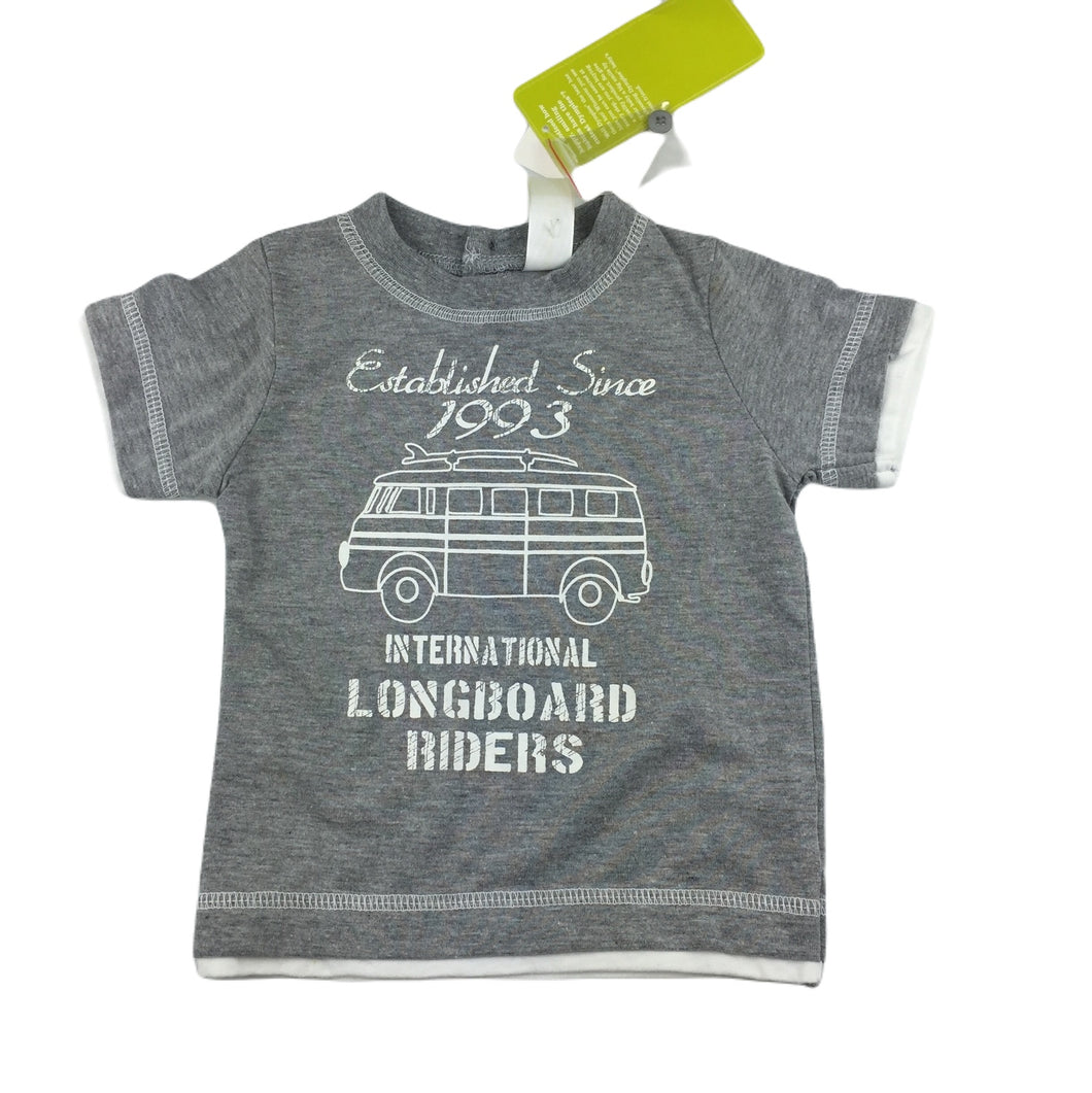Dymples grey soft feel t-shirt / tee, combi van, size 00, BNWT