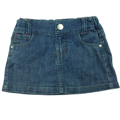 Run Scotty Run lightweight denim skirt, adjustable waist, size 4, Pre-loved