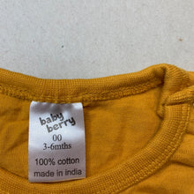 Load image into Gallery viewer, Girls Baby Berry, mustard cotton long sleeve top, EUC, size 00,  
