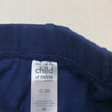 Load image into Gallery viewer, unisex Carters, navy cotton pants / bottoms, EUC, size 000,  
