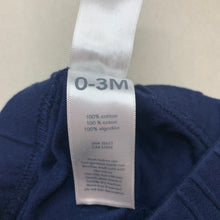 Load image into Gallery viewer, unisex Carters, navy cotton pants / bottoms, EUC, size 000,  