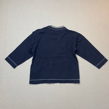 Load image into Gallery viewer, Boys Confetti, navy cotton long sleeve t-shirt / top, GUC, size 6 months,  