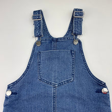 Load image into Gallery viewer, Girls Anko, stretch denim overalls dress / pinafore, GUC, size 6, L: 59cm