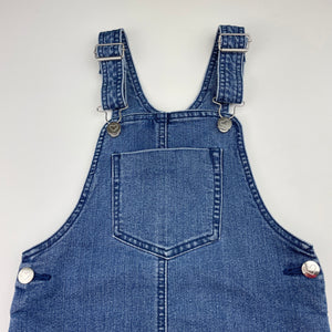 Girls Anko, stretch denim overalls dress / pinafore, GUC, size 6, L: 59cm