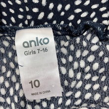 Load image into Gallery viewer, Girls Anko, navy lightweight skirt, elasticated, L: 37cm, GUC, size 10,  