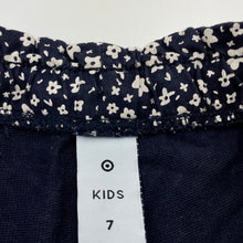 Load image into Gallery viewer, Girls Target, navy floral cotton shorts, elasticated, EUC, size 7,  