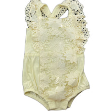 Load image into Gallery viewer, Girls Baby Baby, yellow floral lace romper, EUC, size 2,  