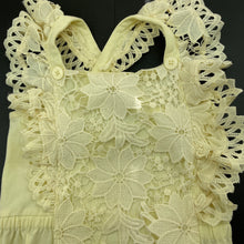 Load image into Gallery viewer, Girls Baby Baby, yellow floral lace romper, EUC, size 2,  