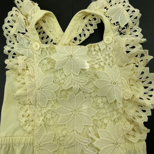 Girls Baby Baby, yellow floral lace romper, EUC, size 2,  
