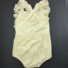Load image into Gallery viewer, Girls Baby Baby, yellow floral lace romper, EUC, size 2,  