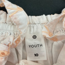 Load image into Gallery viewer, Girls Target, lined broderie cotton summer top, EUC, size 10,  