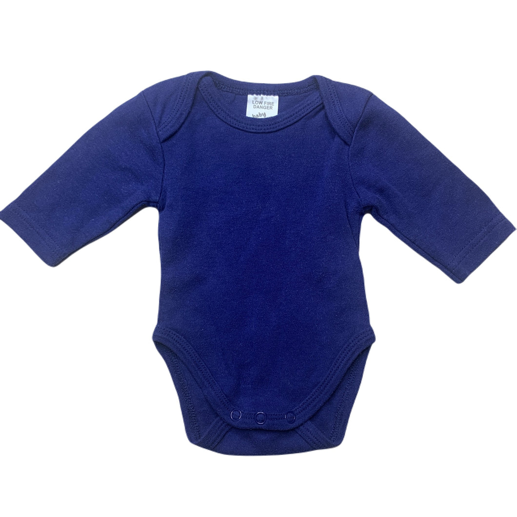 unisex Baby Berry, blue cotton bodysuit / romper, GUC, size 0000,  