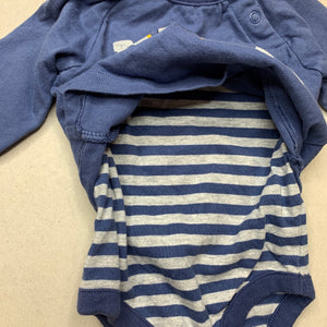 Boys Sprout, cotton bodysuit / romper, digger, EUC, size 000,  