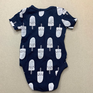 unisex Kids & Co, navy cotton bodysuit / romper, EUC, size 0000,  