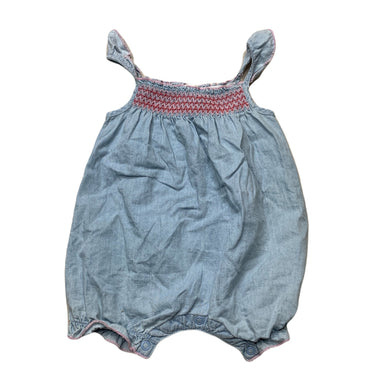 Girls Dymples, chambray cotton romper, FUC, size 000,  