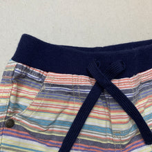 Load image into Gallery viewer, Boys 4 Baby, striped cotton shorts, elasticated, EUC, size 000,  