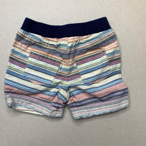 Boys 4 Baby, striped cotton shorts, elasticated, EUC, size 000,  