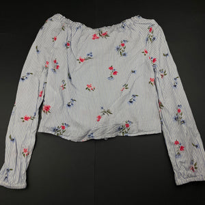 Girls H&M, lightweight long sleeve top, marks left sleeve, FUC, size 12,  
