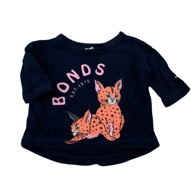unisex Bonds, navy cotton long sleeve top, GUC, size 000,  