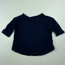 Load image into Gallery viewer, unisex Bonds, navy cotton long sleeve top, GUC, size 000,  